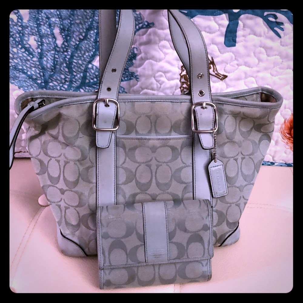 Coach tote bag in signature C monogram fabric
